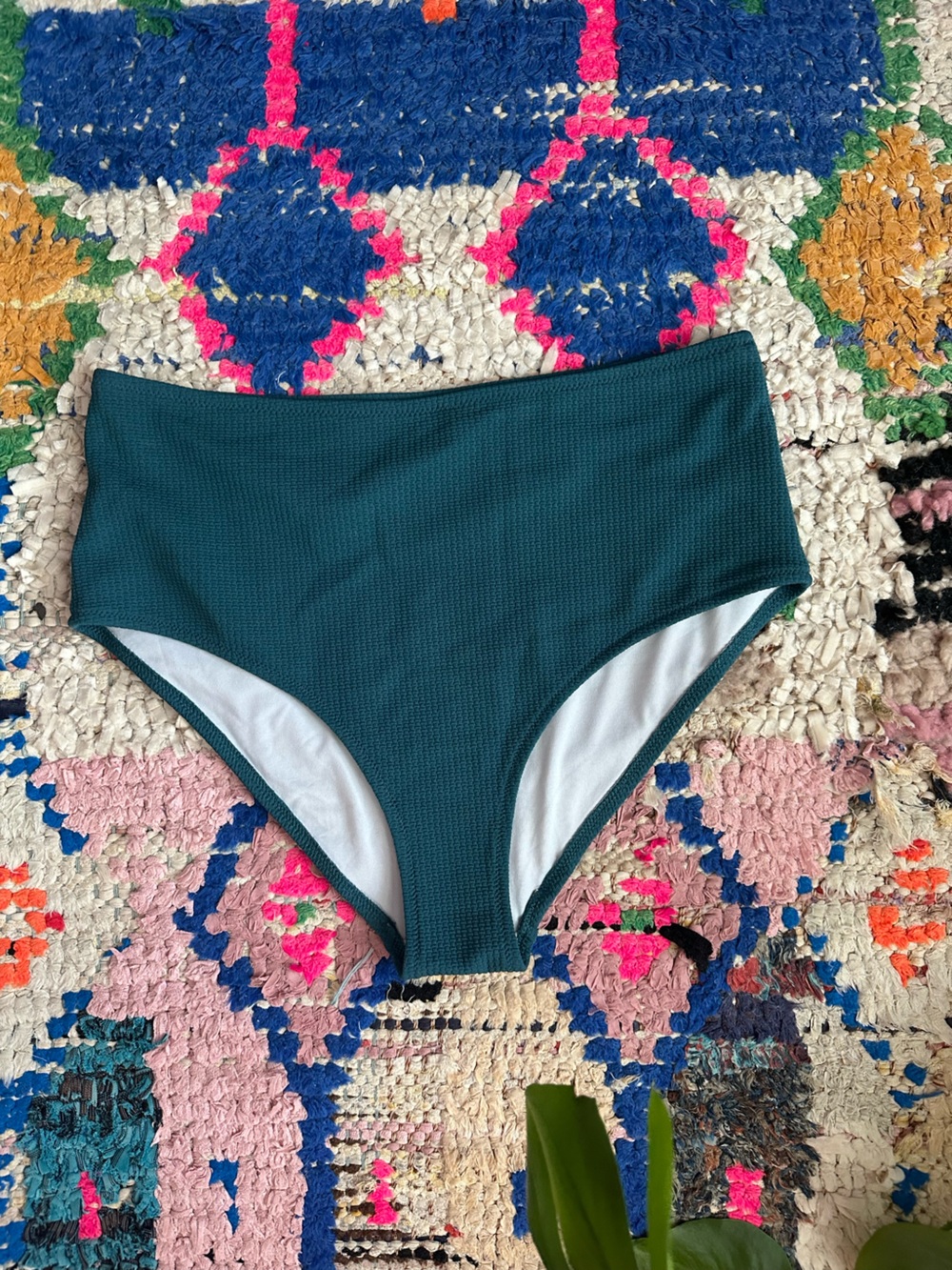 Women’s High-Waisted Old Navy Textured Bikini Bottom - Deep Teal